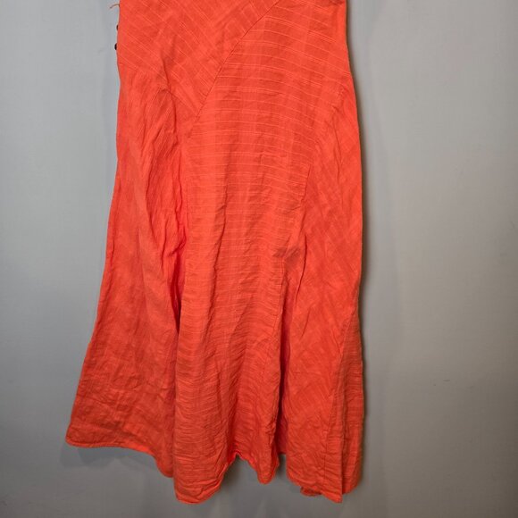 Free People Dress Catch The Light Orange Short Sleeve Womens Medium - Picture 6 of 11